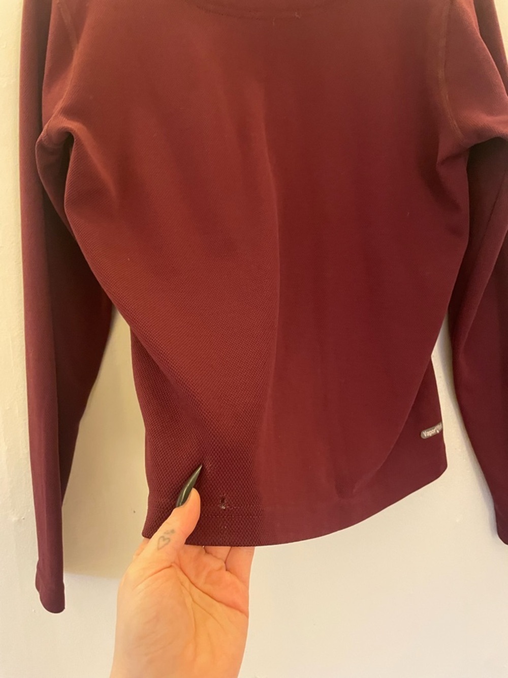 The North Face Women's Burgundy Vintage Quarter-Zip LongSleeve Top Outdoorsy Y2K - Picture 13 of 15